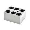 Monobloc pour tube 25 mm, OHAUS®, aluminium anodisé solide , 95 x 76 x 51 mm, 6 puits