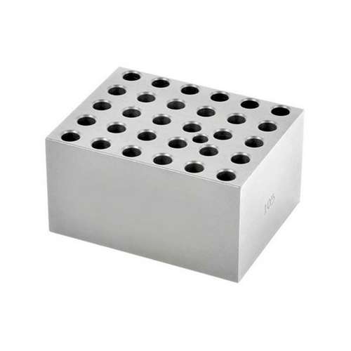 Monobloc pour tube 6 mm, OHAUS®, aluminium anodisé solide , 95 x 76 x 51 mm, 30 puits