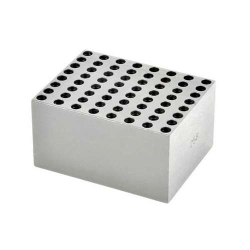 Monobloc pour tubes individuels, OHAUS®, aluminium anodisé solide , 95 x 76 x 51 mm, 64 puits
