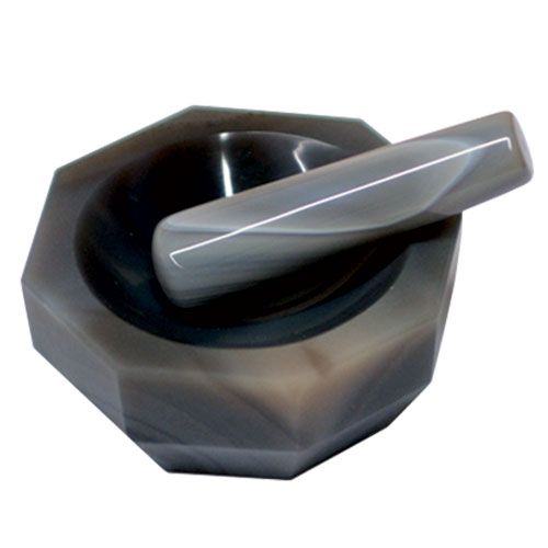 Mortier avec pilon en agate, LAB-ONLINE®