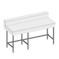 Paillasse murale avec dosseret tablette, revêtement verre trempé émaillé, SIDPA®