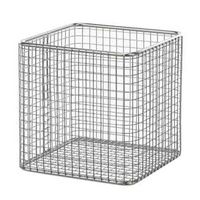 Panier carré sans anse, en maille inox 10/18