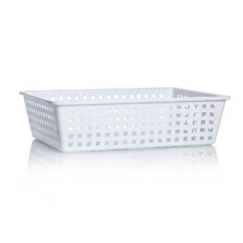 Panier égouttoir, forme basse en PP blanc, AZLON®