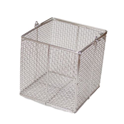 Panier en inox avec anse pliable pour autoclave, LAB-ONLINE® - forme carrée