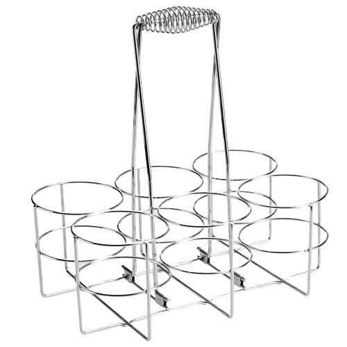 Panier-portoir en métal chromé carré pour 6 bouteilles