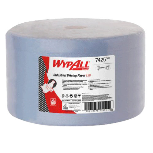Papier WYPALL* L30 Ultra+ couleur bleu, KIMBERLY CLARK®, bleu, 380 x 235 mm, rouleau de 750 feuilles