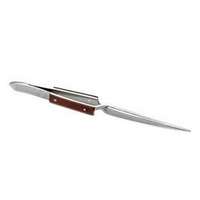 Pince à effet ressort (autoserrante), droite, pointe fine, en acier INOX AISI 304