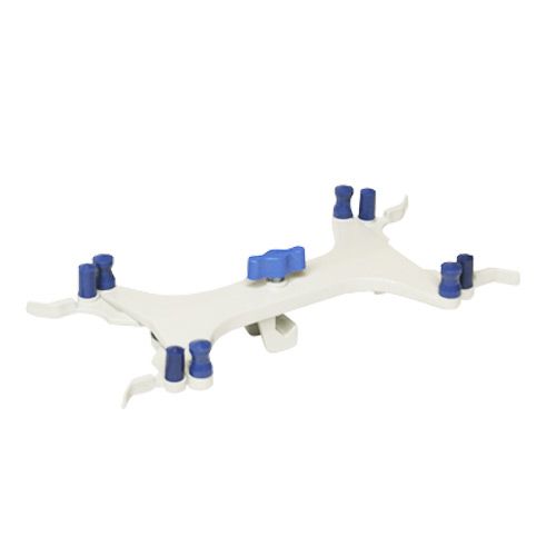 Pince double pour burettes, en aluminium anodisé