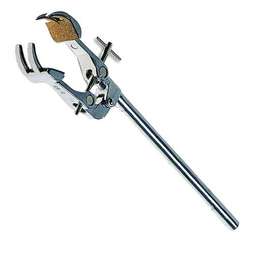 Pince universelle métal chromé garni liège, 10 à 100 mm, pour tige Ø12 mm