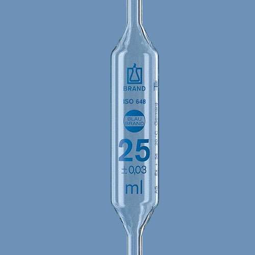 Pipette jaugée 1 trait, classe A, BLAUBRAND®, avec certificat Dakks/Cofrac