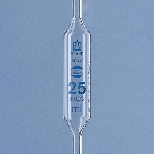Pipette jaugée, classe AS, 2 traits, BRAND®, avec certificat Dakks/Cofrac