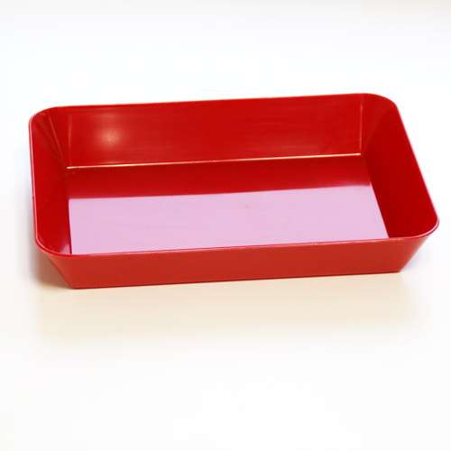 Plateau de laboratoire tous usages, rouge, 210x150 mm