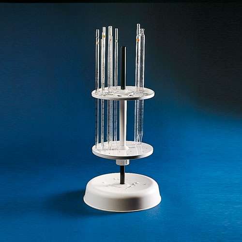 Porte-pipettes polypropylène circulaire, pour 18 petites et 10 grandes pipettes (à compl.par 262)
