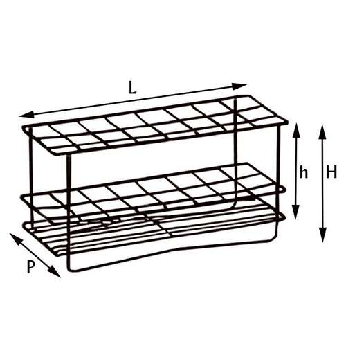 Portoir en inox pour tubes à essai
