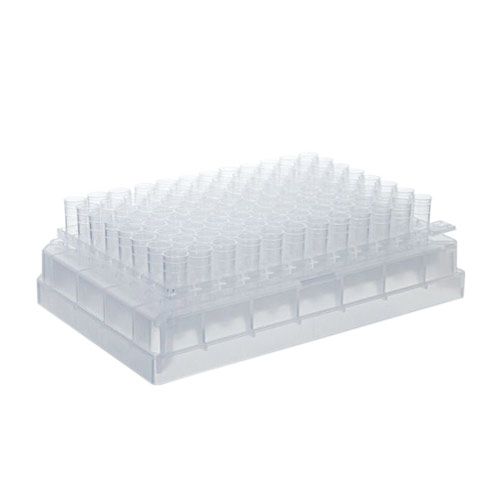 Portoir pour microtubes en format microplaque 96 puits avec couvercle et 96 tubes, non stérile, BRAND®