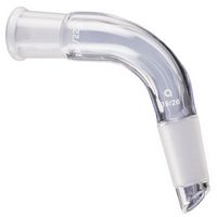 Raccord coudé à deux rodages, en verre