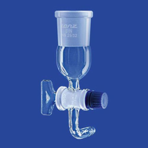 Raccord en verre à 90°avec robinet en verre, LENZ®