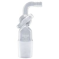 Raccord en verre borosilicaté 3.3 coudé à 90°, avec robinet verre, LENZ®