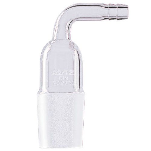 Raccord en verre borosilicaté 3.3 coudé à 90°, sans robinet et olive latéral en verre