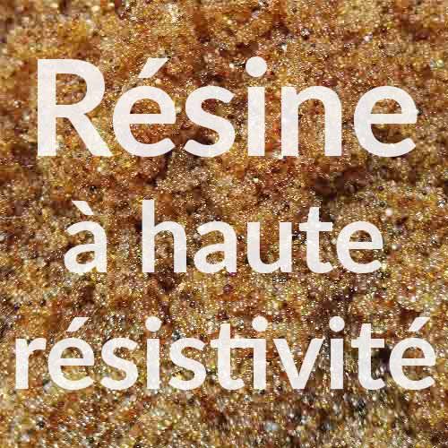 Résine à haute résistivité, recharge pour déminéralisateur