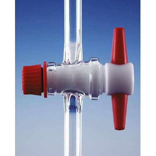 Robinet à 1 voie, 1:5, clef en PTFE, DURAN®
