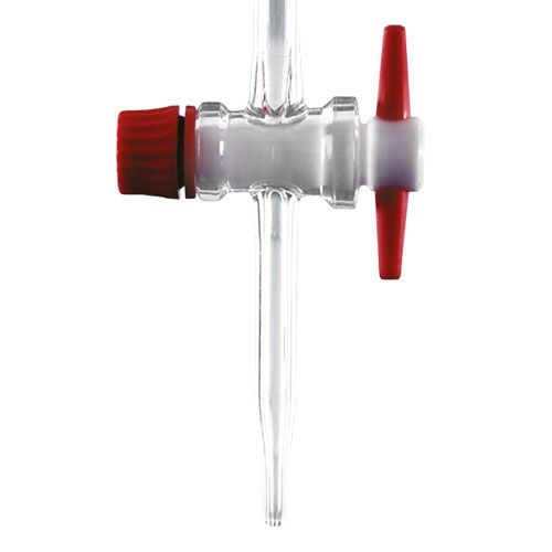 Robinet pour burette, droit, avec clé en PTFE, DURAN®