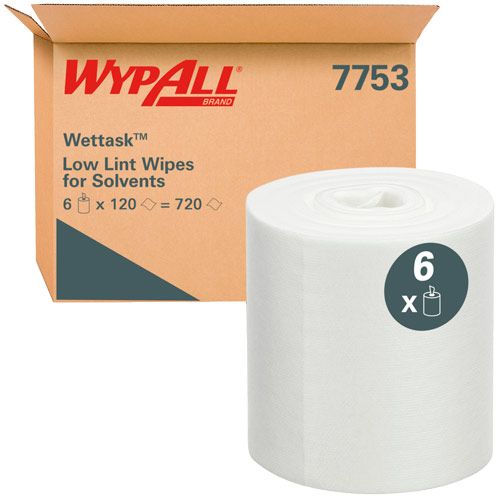 Rouleau de 120 Lingettes blanche à faible peluchage WypAll™ Wettask™, KIMBERLY CLARK®