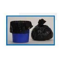 Sac poubelle 30L noir, PEHD, 500 x 520 mm, 11µm, soudure étoile, lien dans soufflet, carton de 10 rouleaux de 50 sacs 