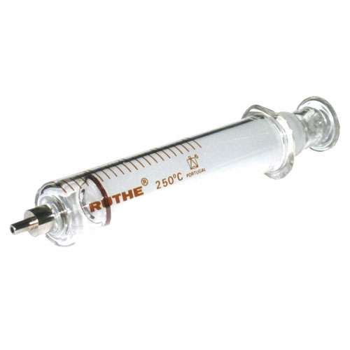 Seringue en verre borosilicaté, cône métal, Luer centré