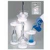 Support en Polypropyléne (PP) blanc pour 4 entonnoir de Ø 40 à 160 mm avec socle 550x150x500 mm