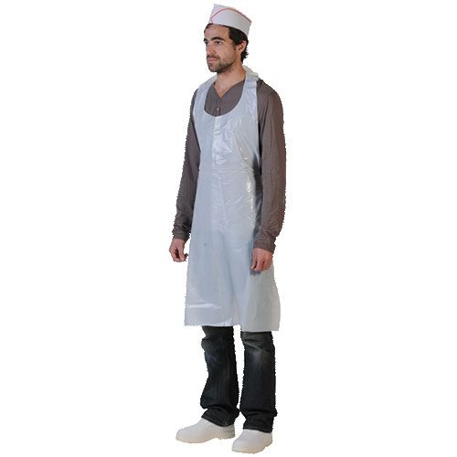 Tablier PE-HD gaufré blanc ECO