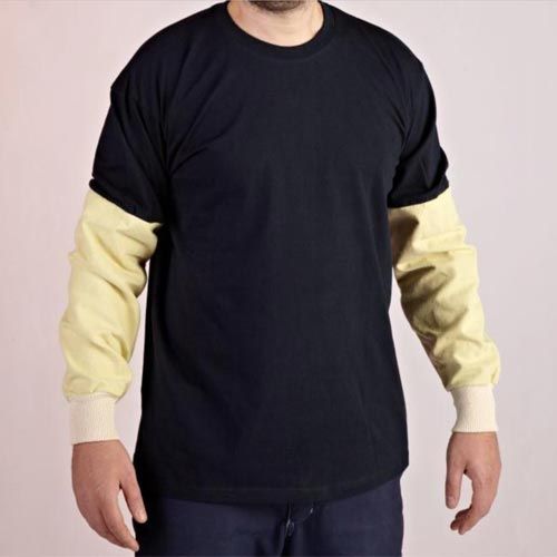Tee-shirt noir, avec manchette de protection jaune TS1/TS