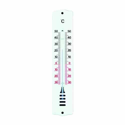Thermomètre analogique à alcool, en métal blanc émaillé, ALLA®