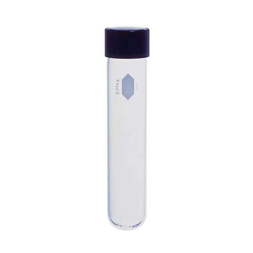 Tube à essais en verre borosilicaté, avec bouchon n PTFE