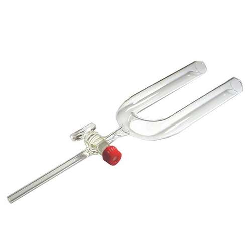Tube en U, en verre borosilicaté 3.3, avec robinet verre