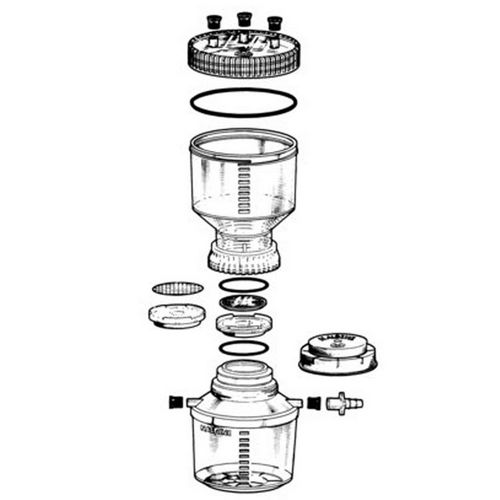 Unité de filtration sous vide NALGENE® en PS, réutilisable (vue éclatée)