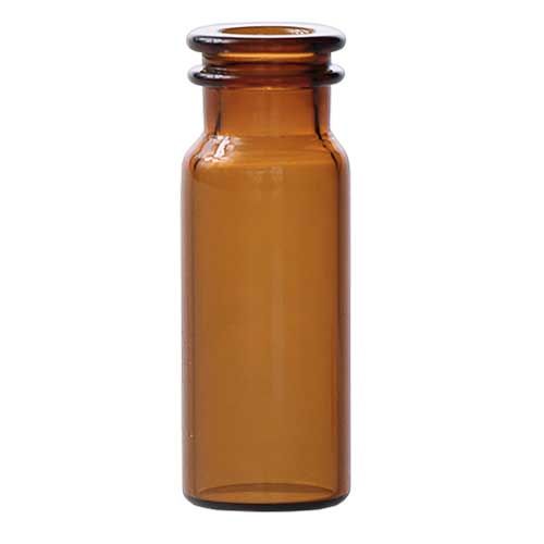 Vial pour chromatographie, en verre borosilicaté, brun, 11.6 x 32 mm, 2 ml, col avec anneau à clipser (snap/clip top), Boîte de 100