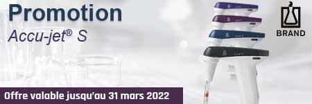 Promotion BRAND sur les pipeteurs ACCUJET®S, offre valable jusqu'au 31 mars 2022